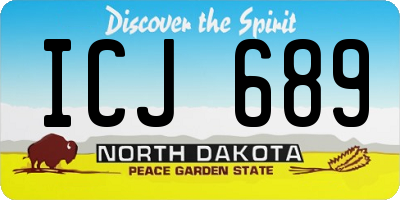 ND license plate ICJ689