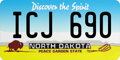 ND license plate ICJ690