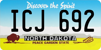 ND license plate ICJ692
