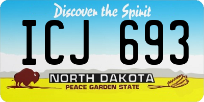 ND license plate ICJ693