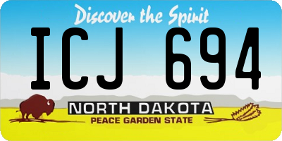 ND license plate ICJ694
