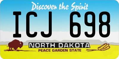 ND license plate ICJ698