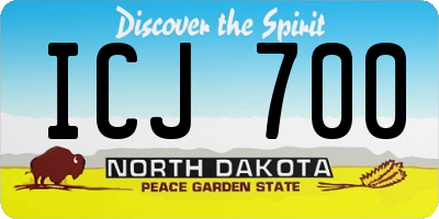 ND license plate ICJ700