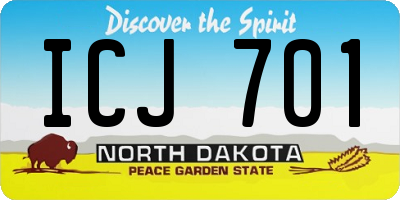 ND license plate ICJ701