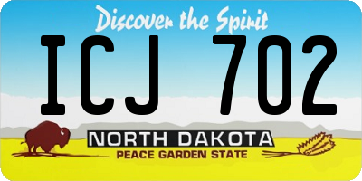 ND license plate ICJ702