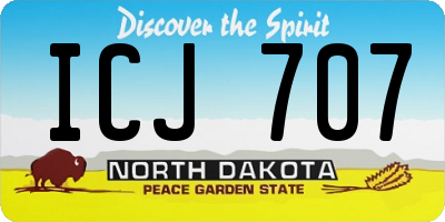ND license plate ICJ707