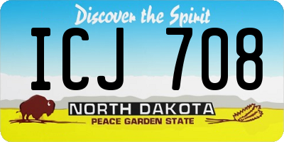 ND license plate ICJ708