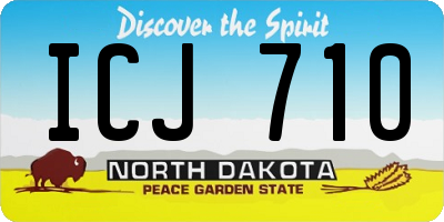 ND license plate ICJ710