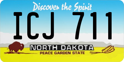 ND license plate ICJ711