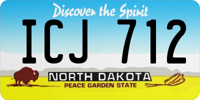 ND license plate ICJ712