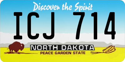 ND license plate ICJ714