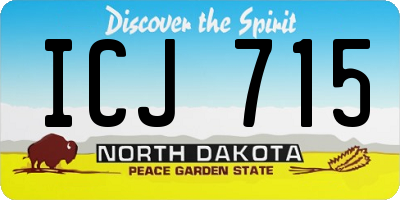 ND license plate ICJ715
