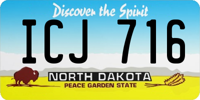 ND license plate ICJ716