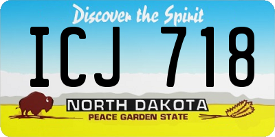 ND license plate ICJ718
