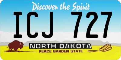ND license plate ICJ727