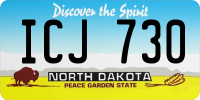 ND license plate ICJ730