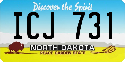 ND license plate ICJ731