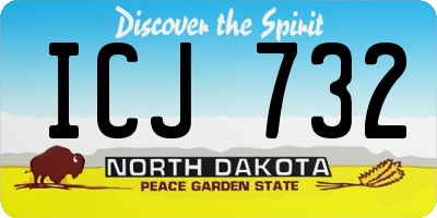 ND license plate ICJ732