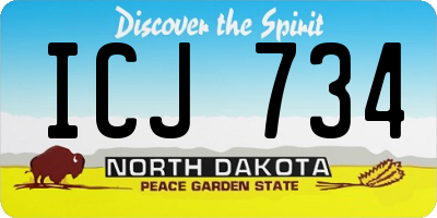 ND license plate ICJ734