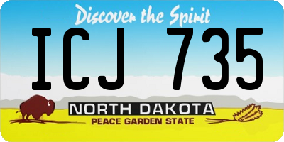 ND license plate ICJ735