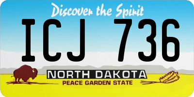 ND license plate ICJ736