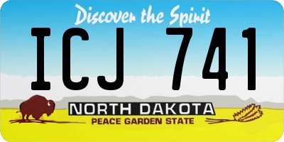 ND license plate ICJ741