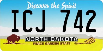 ND license plate ICJ742