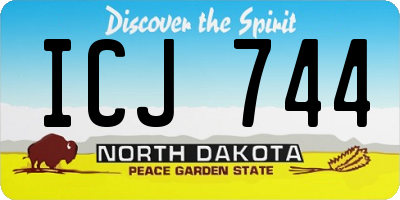 ND license plate ICJ744