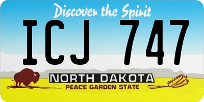 ND license plate ICJ747