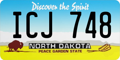 ND license plate ICJ748