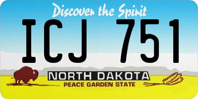 ND license plate ICJ751