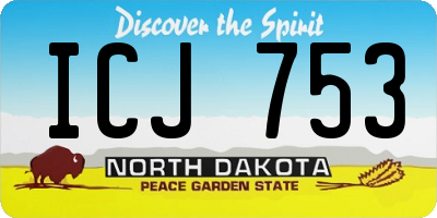 ND license plate ICJ753