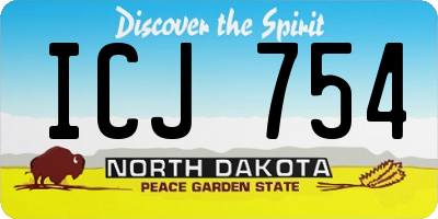 ND license plate ICJ754
