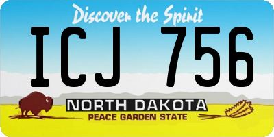 ND license plate ICJ756