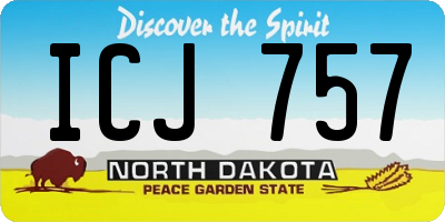 ND license plate ICJ757