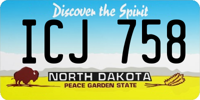 ND license plate ICJ758