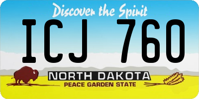 ND license plate ICJ760