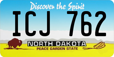ND license plate ICJ762