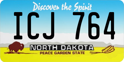 ND license plate ICJ764
