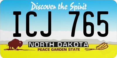 ND license plate ICJ765