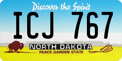 ND license plate ICJ767