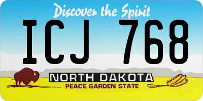 ND license plate ICJ768