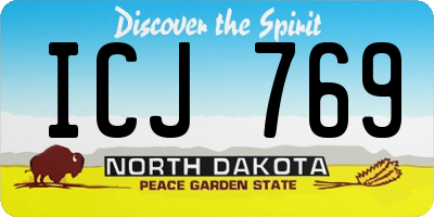 ND license plate ICJ769