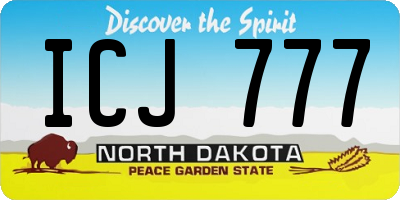 ND license plate ICJ777