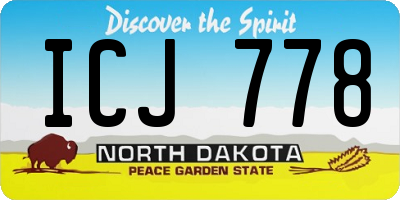 ND license plate ICJ778