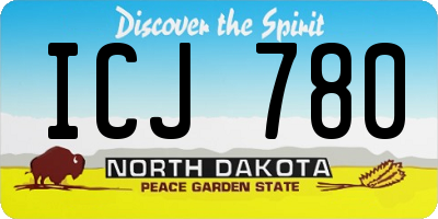 ND license plate ICJ780