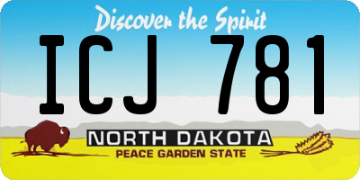 ND license plate ICJ781