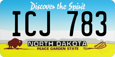 ND license plate ICJ783
