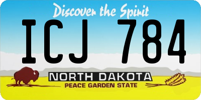 ND license plate ICJ784