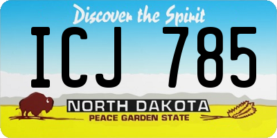 ND license plate ICJ785